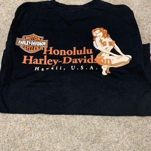 Black, Hawaii Harley, Men's T-Shirt, Size Medium